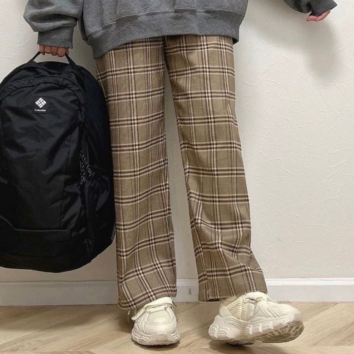 チェックパンツ